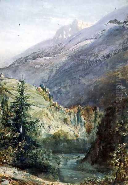 On the Road of Sepey Switzerland Oil Painting by John William Inchbold