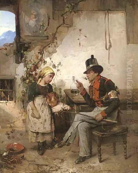 The post boy Oil Painting by Domenico Induno