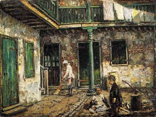 In the Courtyard Oil Painting by Wilson Henry Irvine