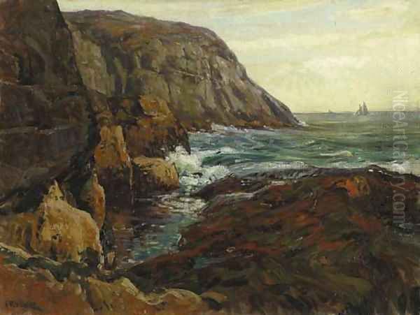 Waves Crashing on the Rocks Oil Painting by Wilson Henry Irvine