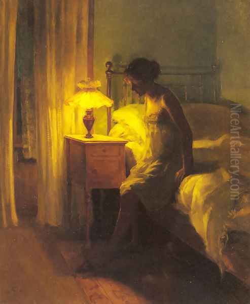 In The Bedroom Oil Painting by Peter Vilhelm Ilsted