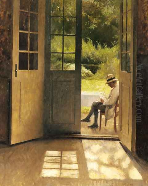 The Open Door Oil Painting by Peter Vilhelm Ilsted