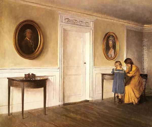 Two of the Artist's Daughters At Liselund Oil Painting by Peter Vilhelm Ilsted