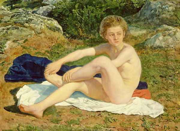 A Naked Boy Oil Painting by Alexander Ivanov