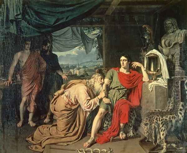 King Priam begging Achilles for the return of Hectors body Oil Painting by Alexander Ivanov