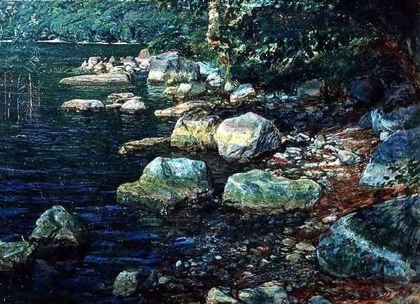 River Scene in Palazzuolo Oil Painting by Alexander Ivanov