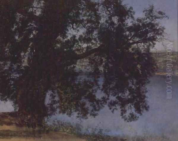 Tree in the Shade above the Water near Castel Gandolfo Oil Painting by Alexander Ivanov