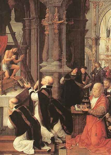 Mass of St Gregory Oil Painting by Adriaen Isenbrandt (Ysenbrandt)