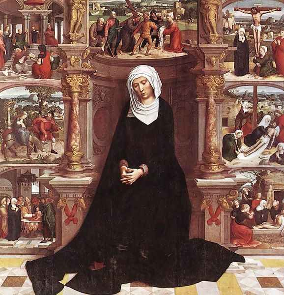 Our Lady Of The Seven Sorrows Oil Painting by Adriaen Isenbrandt (Ysenbrandt)