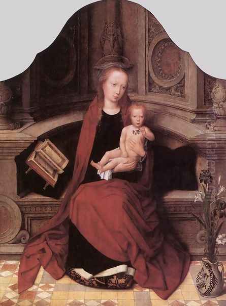 Virgin and Child Enthroned 1510s Oil Painting by Adriaen Isenbrandt (Ysenbrandt)