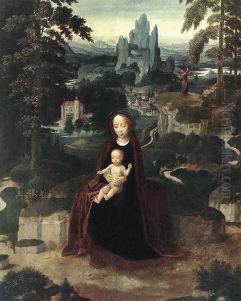 Rest during the Flight to Egypt 2 Oil Painting by Adriaen Isenbrandt (Ysenbrandt)