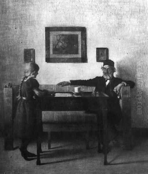 At Grandfathers House Oil Painting by Peder Vilhelm Ilsted