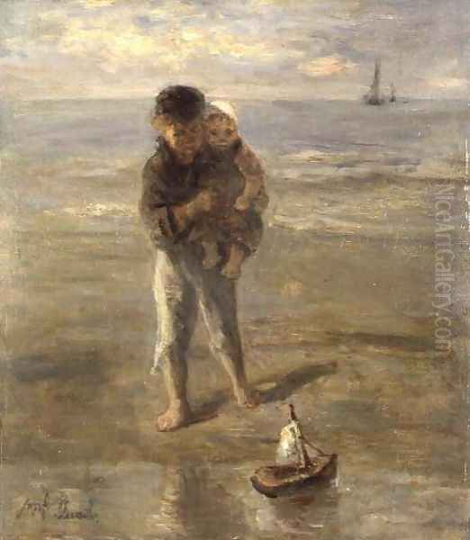 The Toy Boat Oil Painting by Jozef Israels