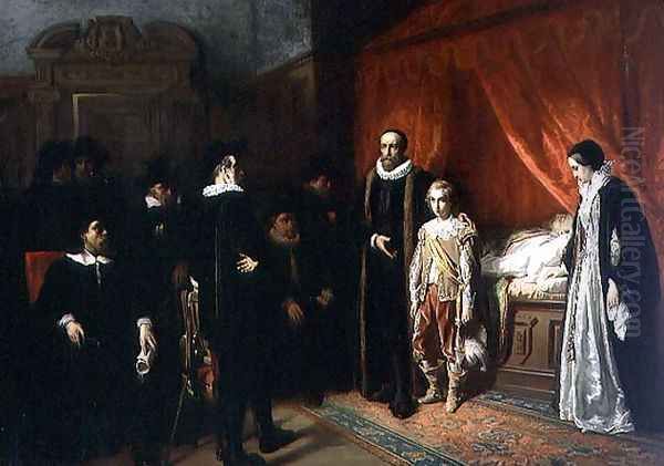 The Death of William the Silent 1533-84 Stadholder of the Netherlands Oil Painting by Jozef Israels