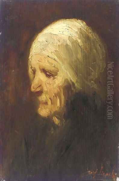 Oud vrouwtje Oil Painting by Jozef Israels