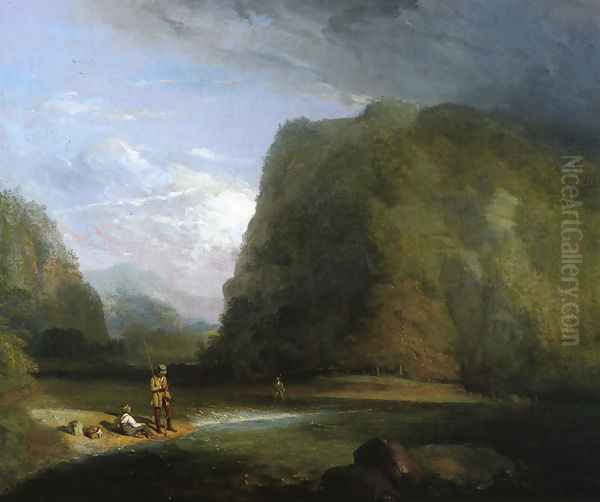 Trout Fishing in Sullivan County Oil Painting by Henry Inman