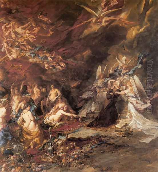 The Temptation of St. Anthony 1869 Oil Painting by Eugene Isabey