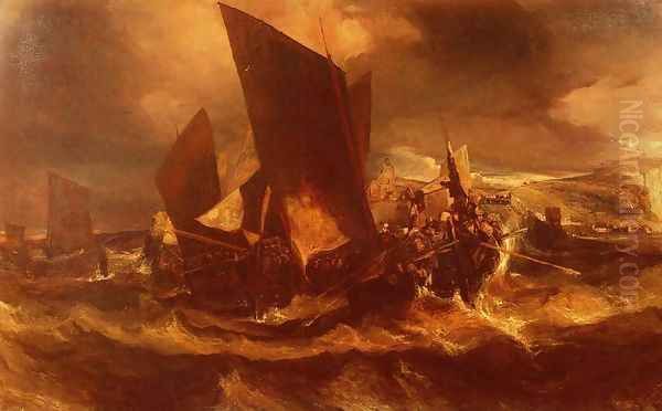 Retour Au Port (Return to the Port) Oil Painting by Eugene Isabey