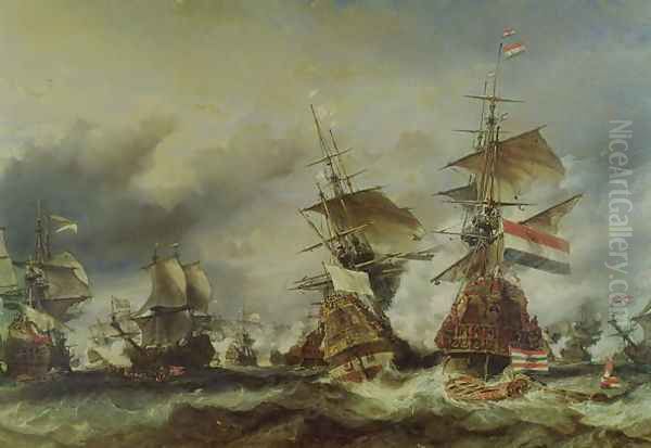 The Battle of Texel Oil Painting by Eugene Isabey