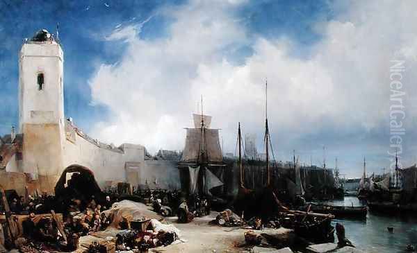 The Port of Dunkirk Oil Painting by Eugene Isabey