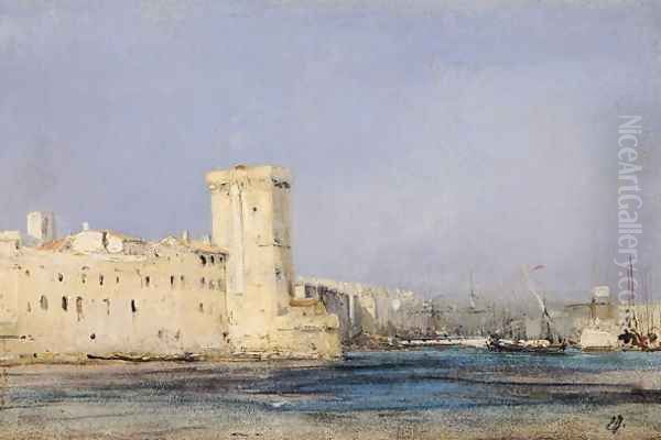 Marine Fortress Oil Painting by Eugene Isabey