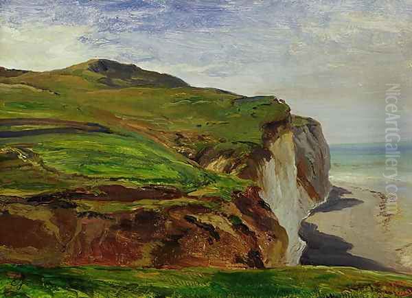 Cliffs Oil Painting by Eugene Isabey