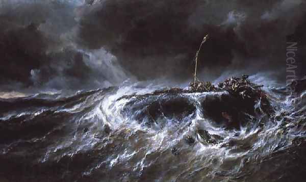 Shipwreck of the Three Master The Emily Oil Painting by Eugene Isabey