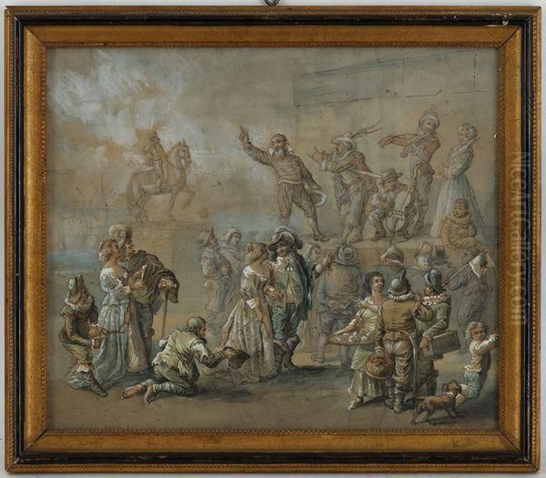 Theatre De Rue Oil Painting by Jacques Callot