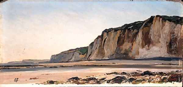 A Coastal Landscape, a sketch Oil Painting by Eugene Isabey