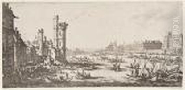 Vue De Louvre Oil Painting by Jacques Callot