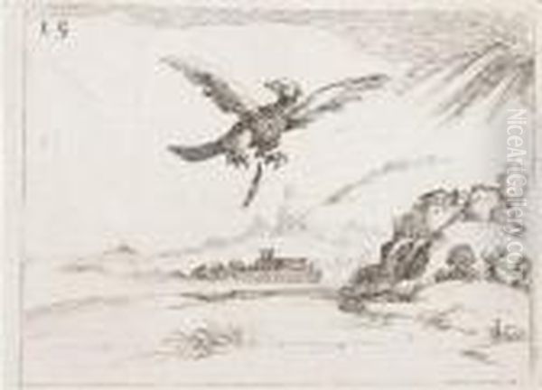 Aigle Jetant Une Plume Oil Painting by Jacques Callot