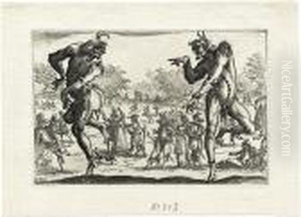 Les Deux Pantalons Oil Painting by Jacques Callot