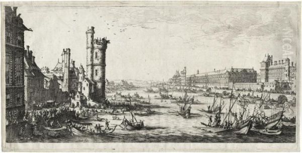 Vue Du Louvre Oil Painting by Jacques Callot