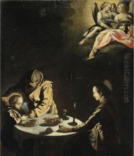 The Holy Family At The Dinner Table Oil Painting by Jacques Callot