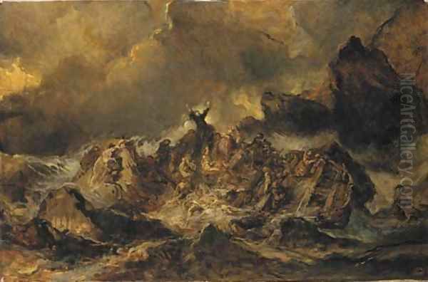 The shipwreck Oil Painting by Eugene Isabey