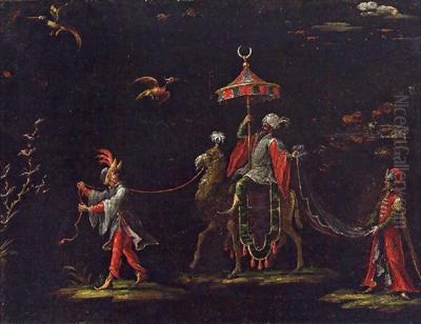 Del Xvii Secolo Passeggiata Di Un Sultano Oil Painting by Jacques Callot