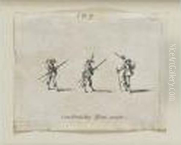 L'exercice De L'arquebuse. 1635. Oil Painting by Jacques Callot