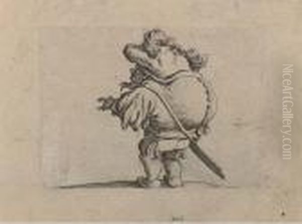 Les Gobbi: Two Plates Oil Painting by Jacques Callot