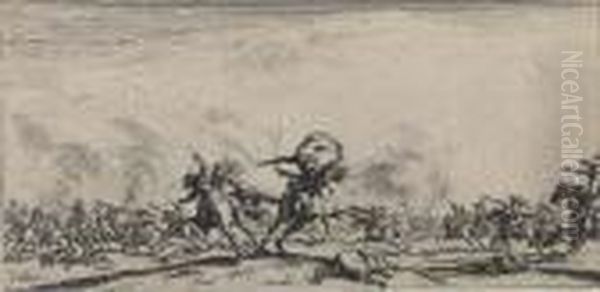 Les Combats De Cavalerie Oil Painting by Jacques Callot