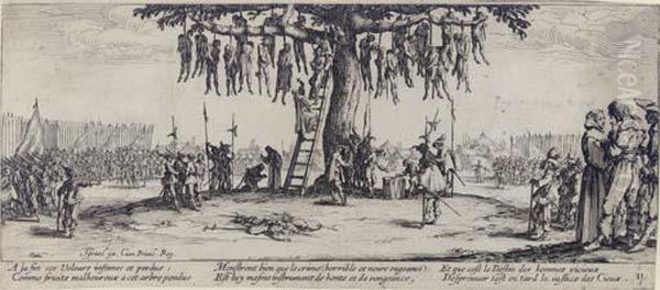 Les Grandes Miseres De La Guerre Oil Painting by Jacques Callot