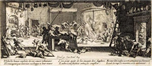 Les Miseres Et Les Mal-heurs De La Guerre. Oil Painting by Jacques Callot