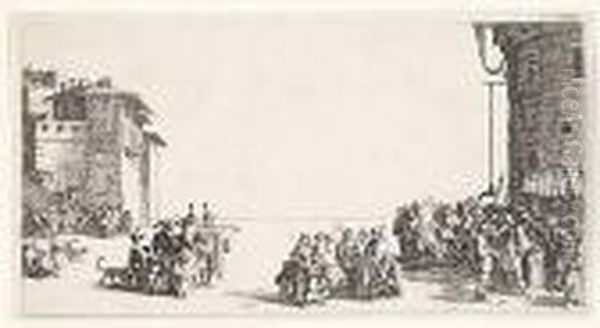 Le Marche D'esclaves<</b> Oil Painting by Jacques Callot