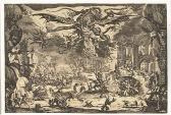 La Tentation De Saint-antoine<</b> Oil Painting by Jacques Callot