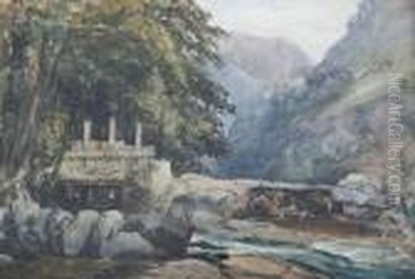 East Lyn Valley, Lynmouth Oil Painting by William Callow