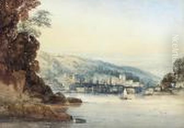 The Harbour At Dartmouth Oil Painting by William Callow