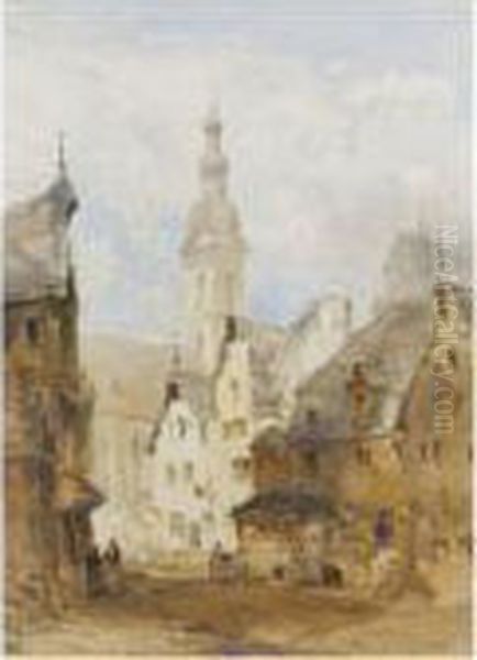 Cochem On The River Moselle, Germany Oil Painting by William Callow