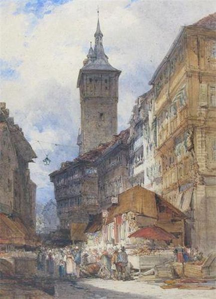 View Of Nuremburg Oil Painting by William Callow