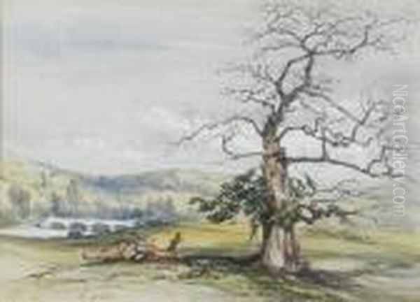 Landscape In Stafford Oil Painting by William Callow