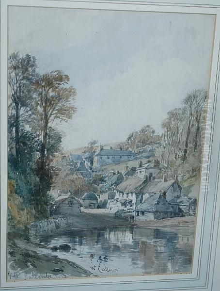 Salcombe Oil Painting by William Callow