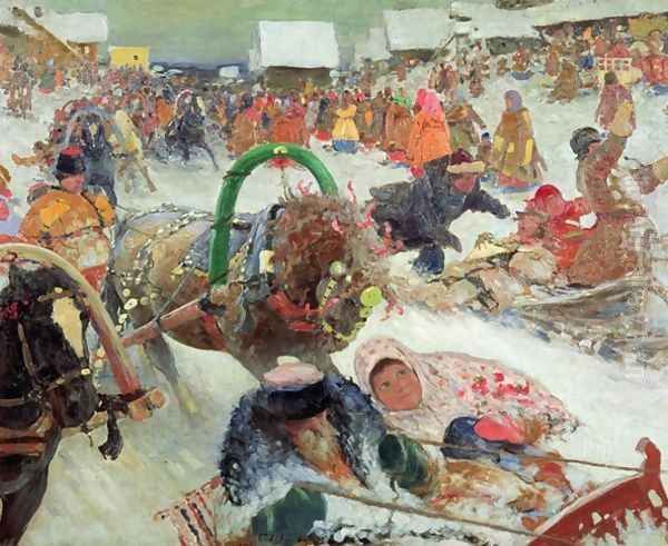 Shrovetide Oil Painting by Sergei Ivanov